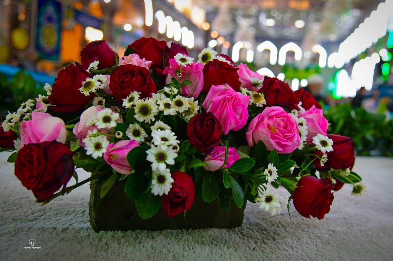 flowers near the shrine of Imam Hussain in Karbala Iraq